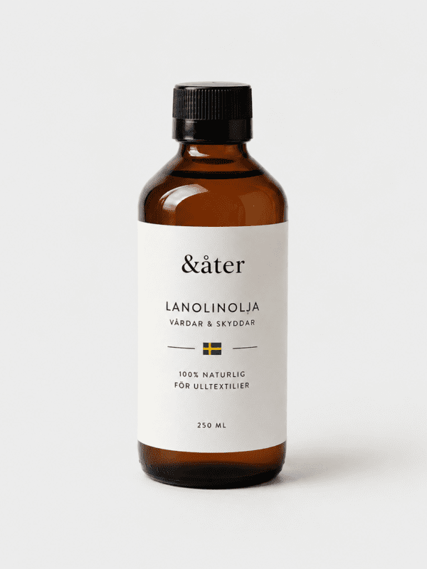 Naturlig lanolinolja i liten flaska för hudvård och skydd, 250 ml.